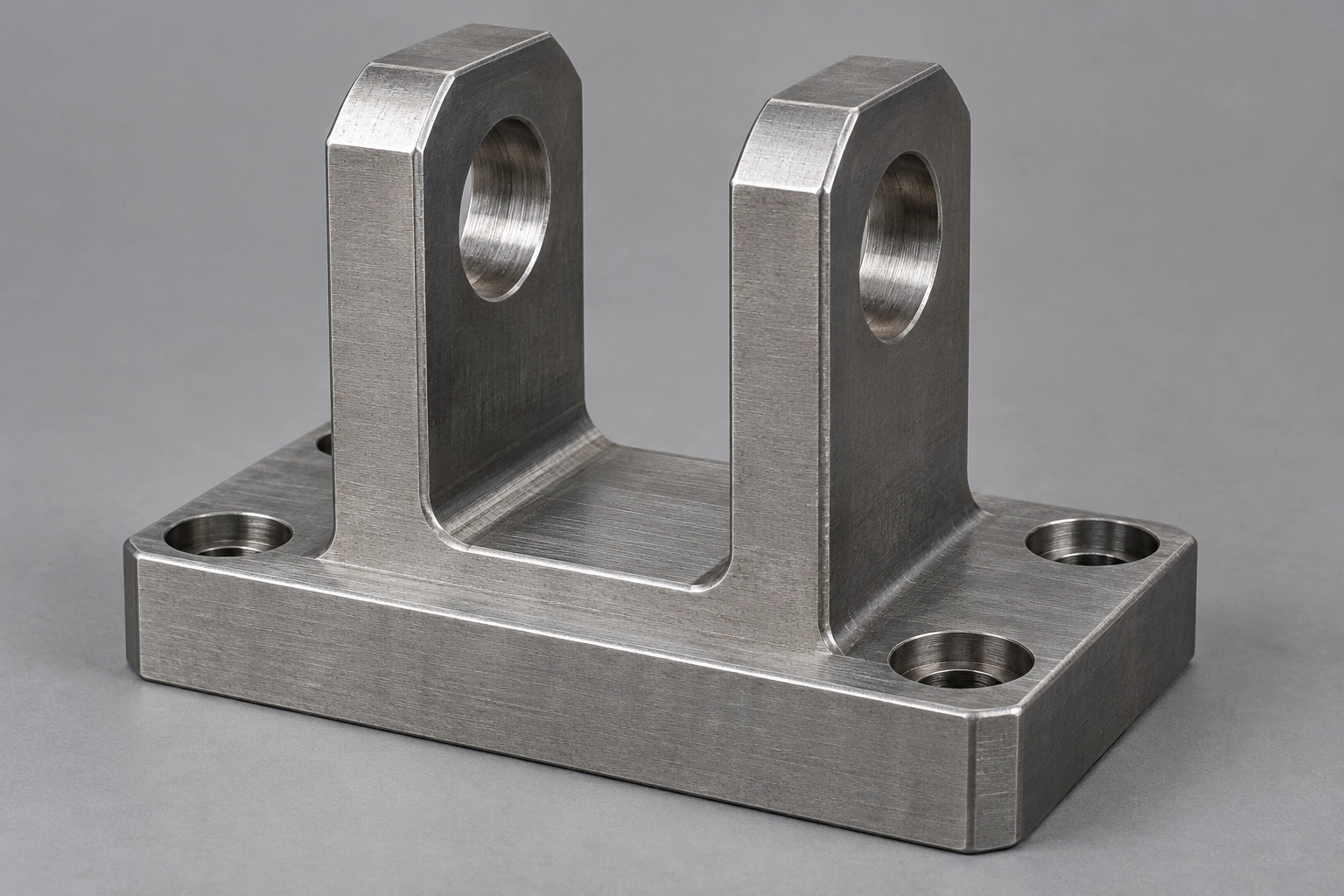 As-machined CNC steel clevis fixture