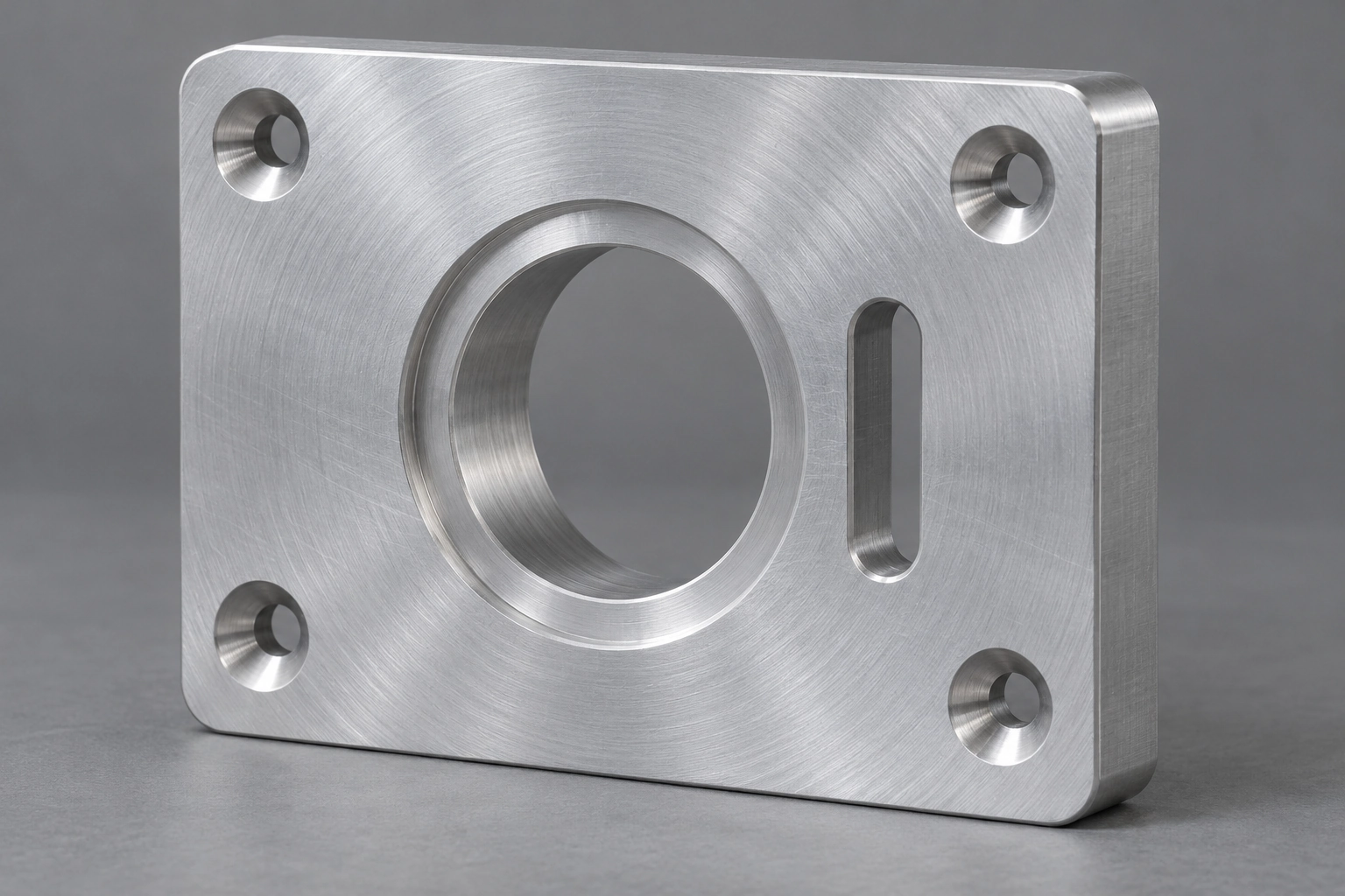 As machined CNC aluminium mounting plate finish