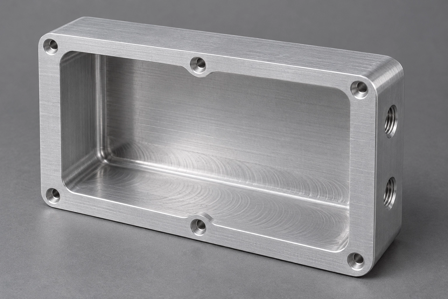 As-machined CNC aluminium enclosure finish