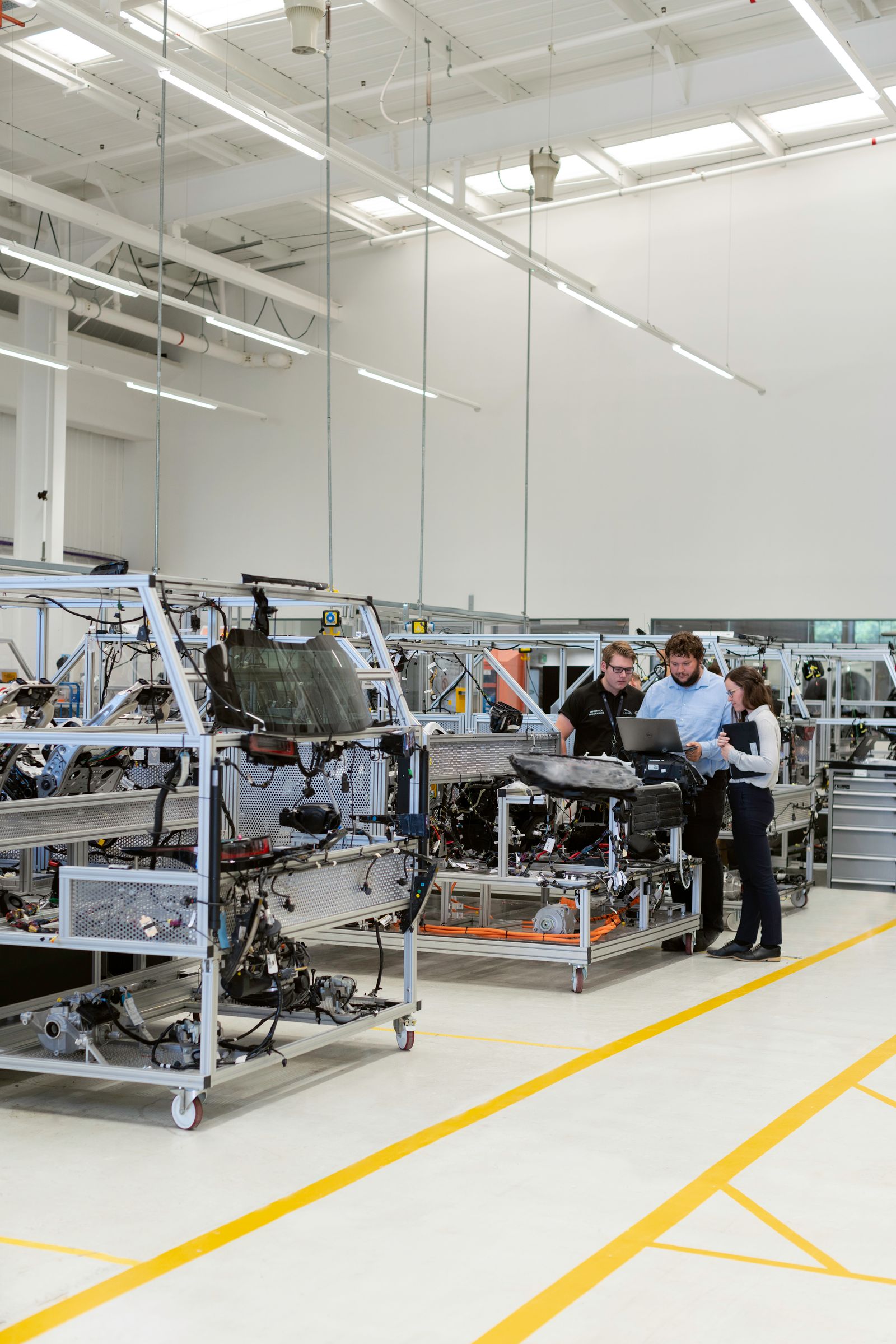 Engineers reviewing an industrial hardware assembly
